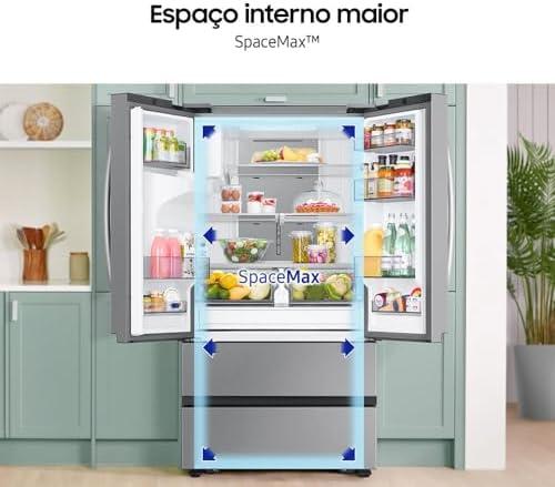  Geladeira Samsung French Door RF26 com All Around Cooling™ com Dispenser de Água e Gelo 550L Inox - 110V 